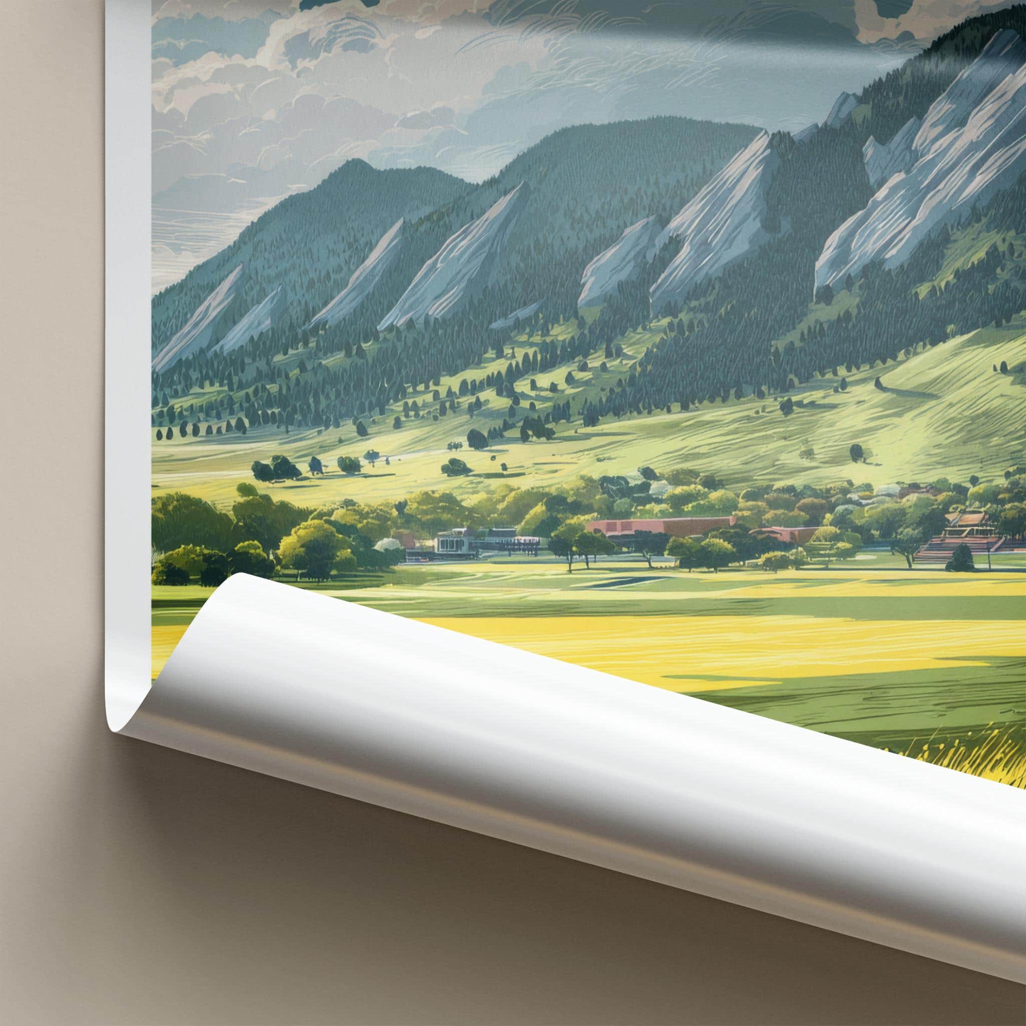 Boulder Poster - Colorado Wall Art - Flatirons Green Hills Home Decor