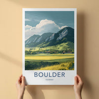 Boulder Poster - Colorado Wall Art - Flatirons Green Hills Home Decor