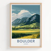 Boulder Poster - Colorado Wall Art - Flatirons Green Hills Home Decor