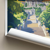 Braga Poster - Portugal Travel Print - Grand Staircase Sanctuary Wall Decor