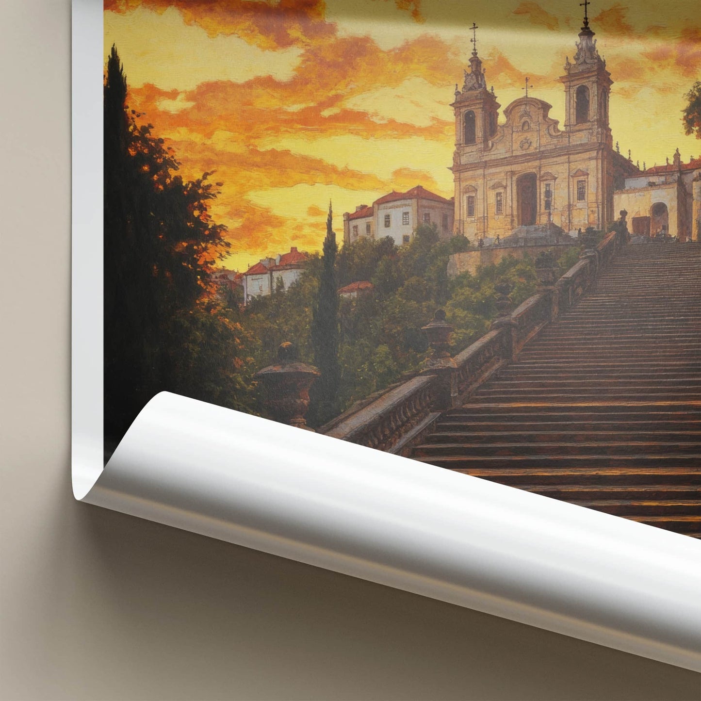 Braga Poster - Portugal Wall Art - Grand Stairway Church Home Decor