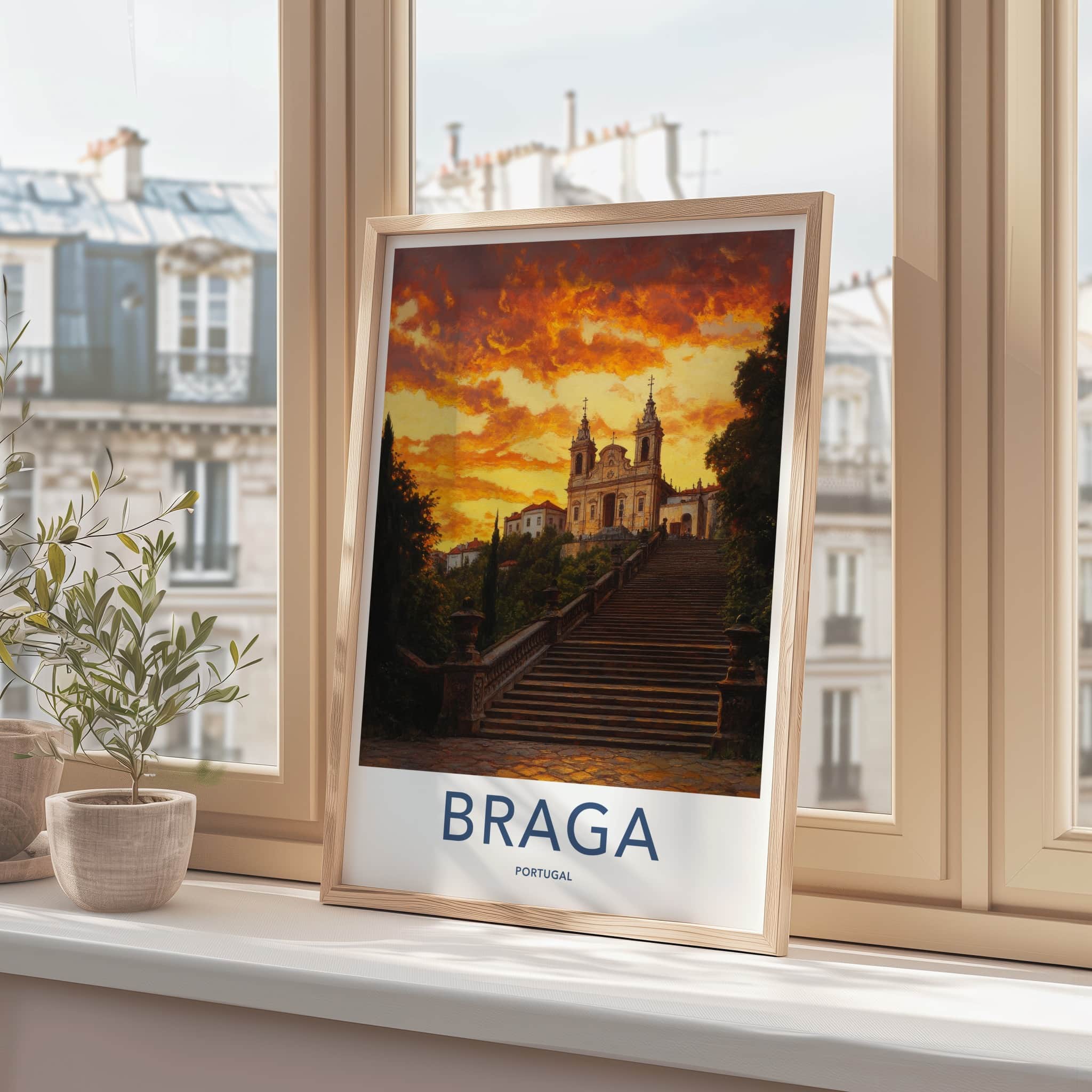 Braga Poster - Portugal Wall Art - Grand Stairway Church Home Decor