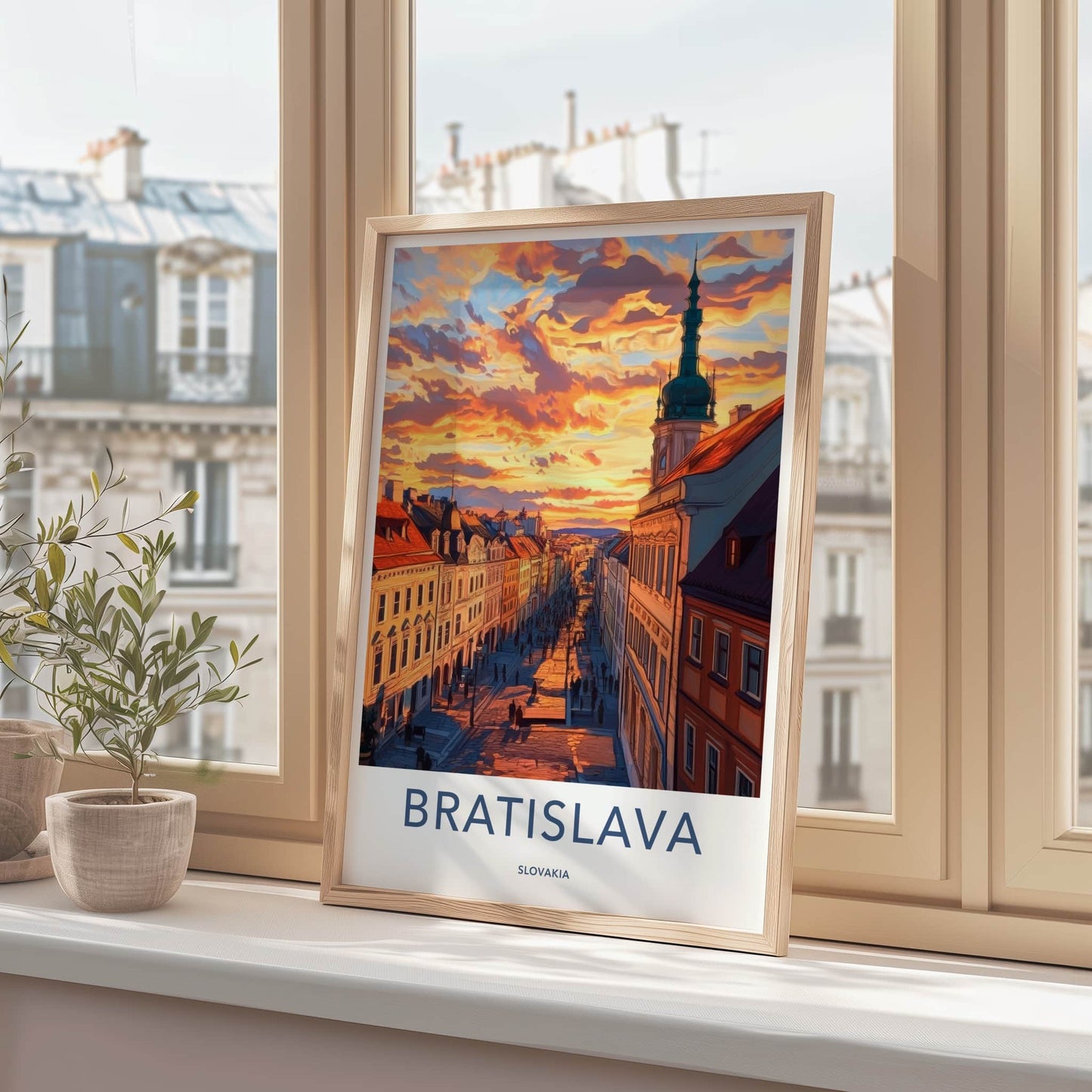 Bratislava Poster - Slovakia Framed Print - Vivid Street Sunset Framed Decor