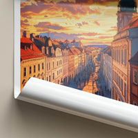 Bratislava Poster - Slovakia Framed Print - Vivid Street Sunset Framed Decor