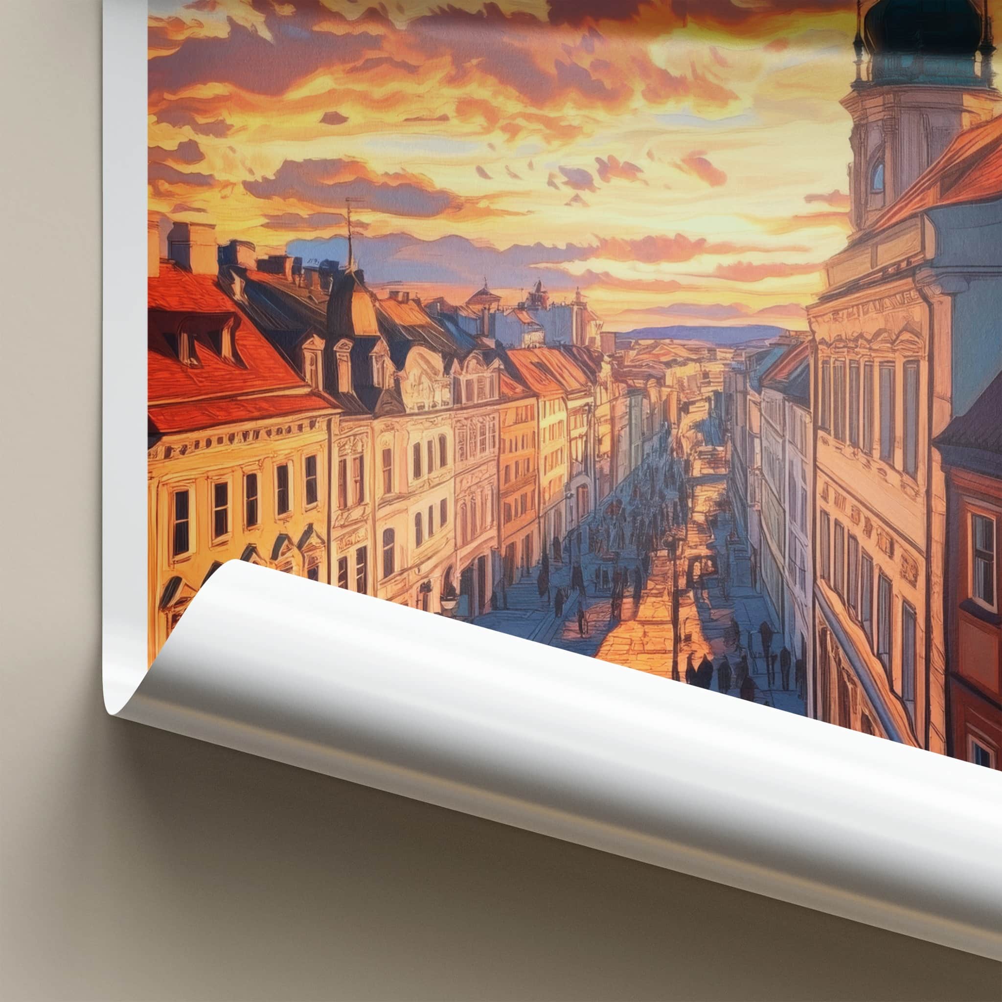 Bratislava Poster - Slovakia Framed Print - Vivid Street Sunset Framed Decor