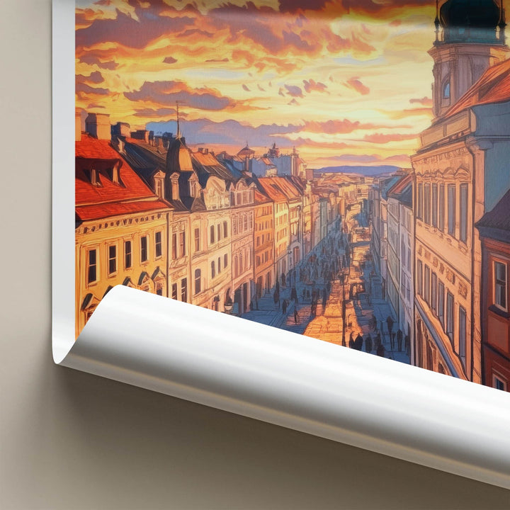 Bratislava Poster - Slovakia Framed Print - Vivid Street Sunset Framed Decor