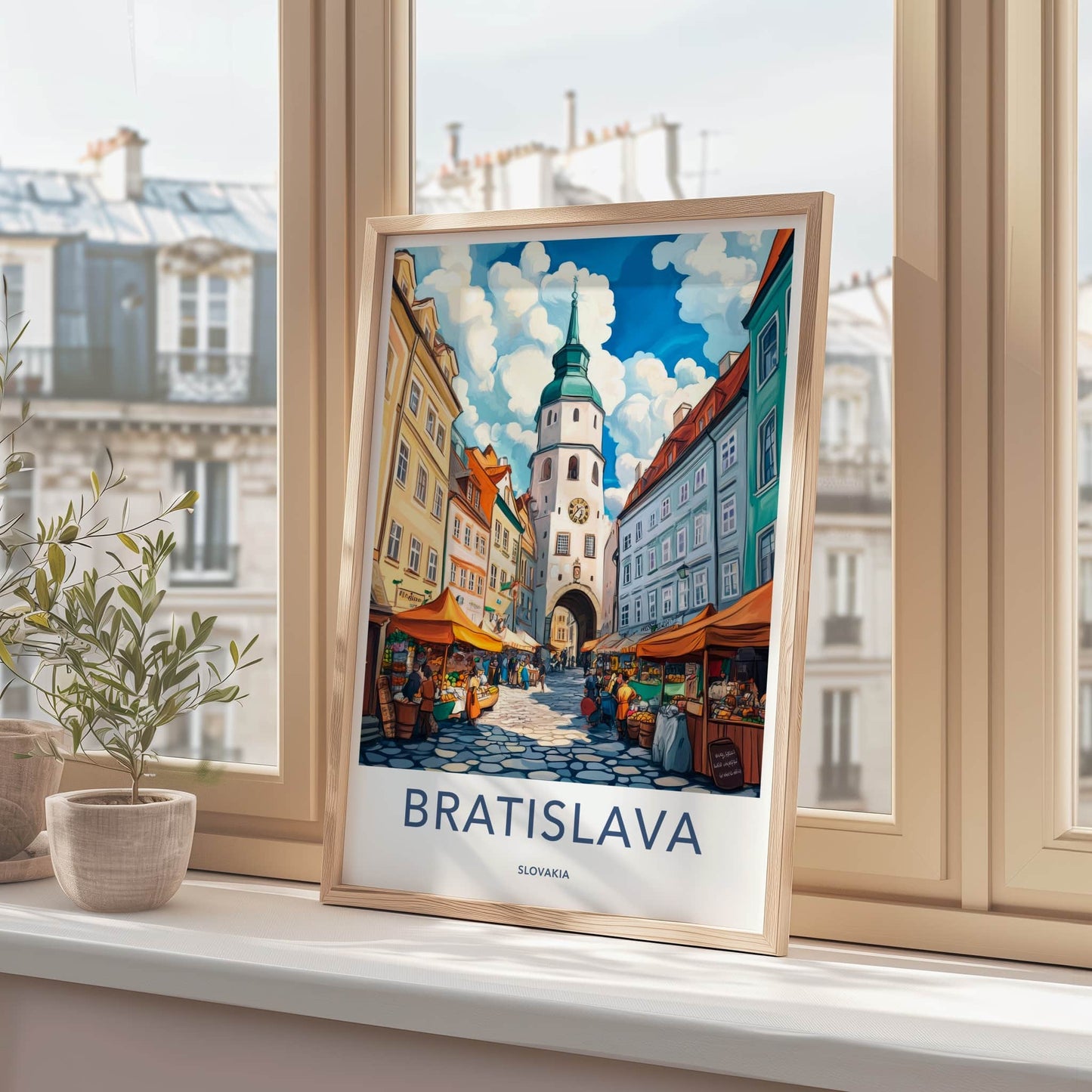 Bratislava Poster - Slovakia Travel Art - Old Town Market Home Decor