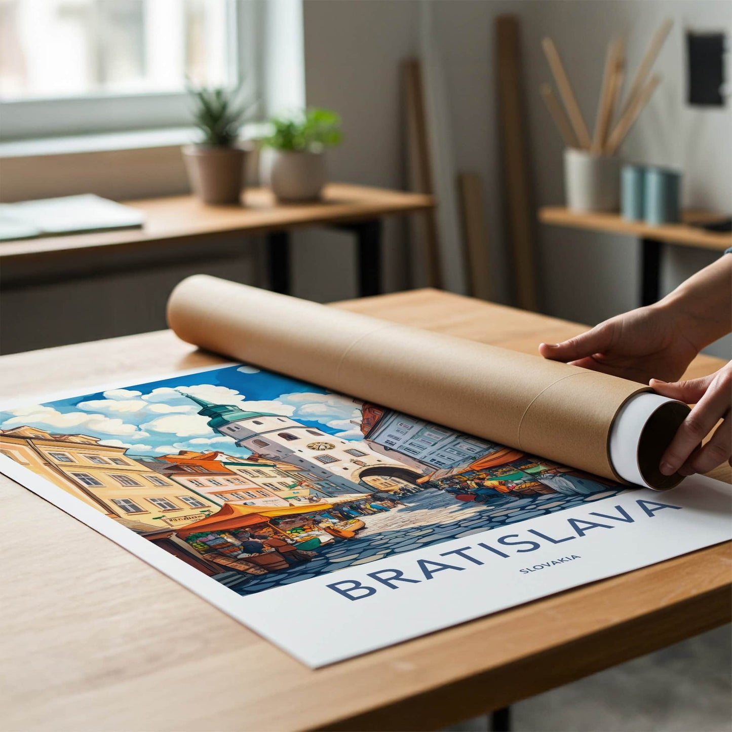 Bratislava Poster - Slovakia Travel Art - Old Town Market Home Decor