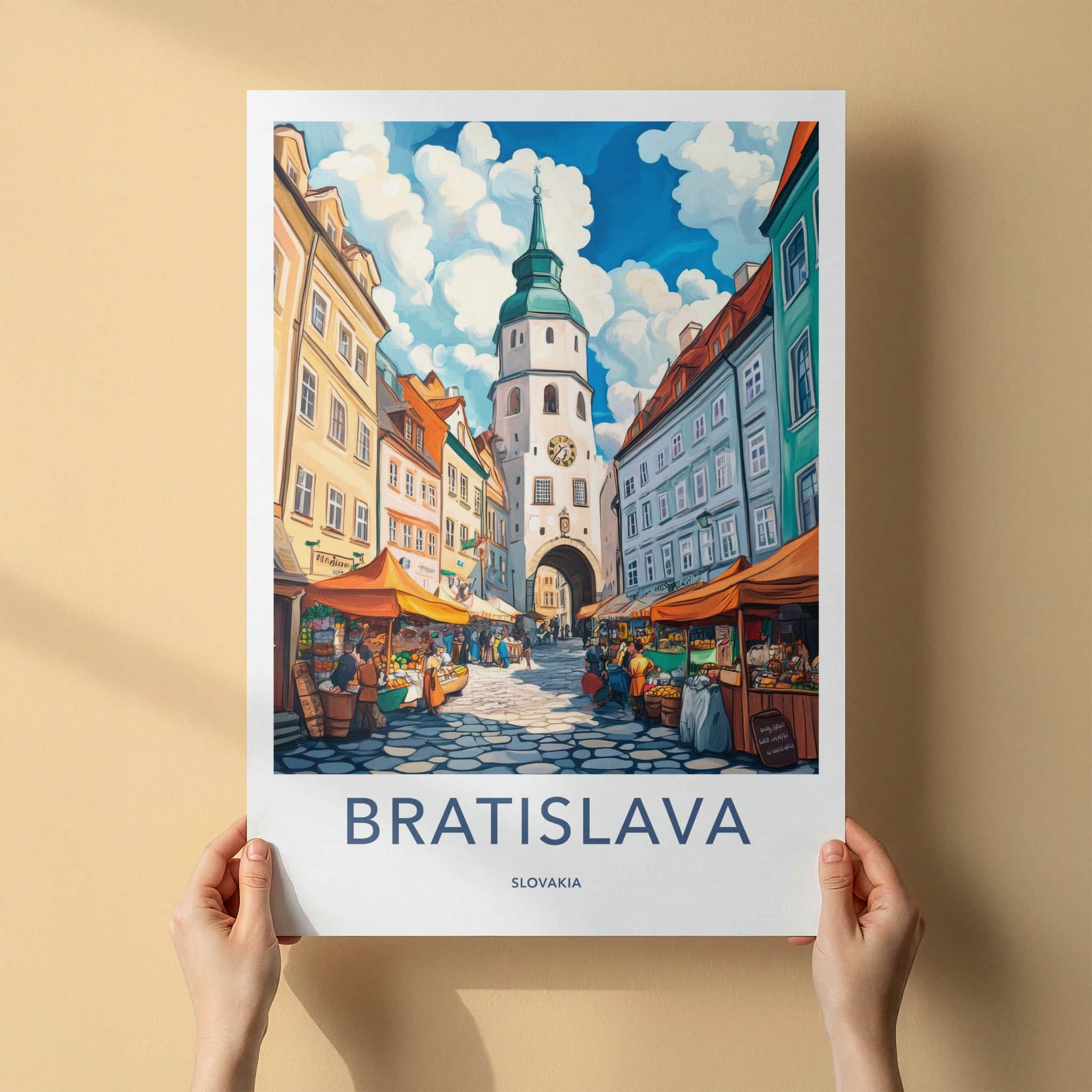 Bratislava Poster - Slovakia Travel Art - Old Town Market Home Decor
