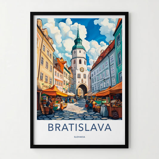 Bratislava Poster - Slovakia Travel Art - Old Town Market Home Decor