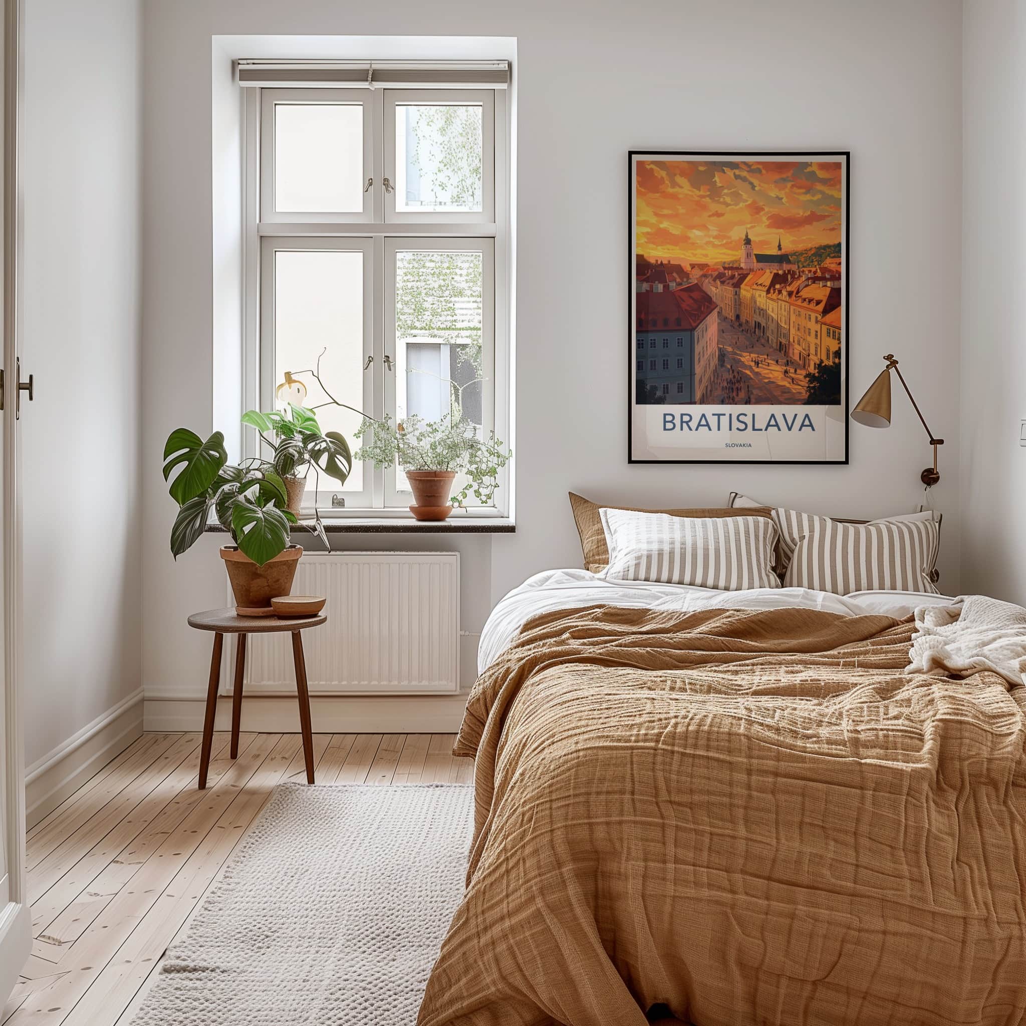 Bratislava Poster - Slovakia Travel Art - Sunset City Street Home Decor