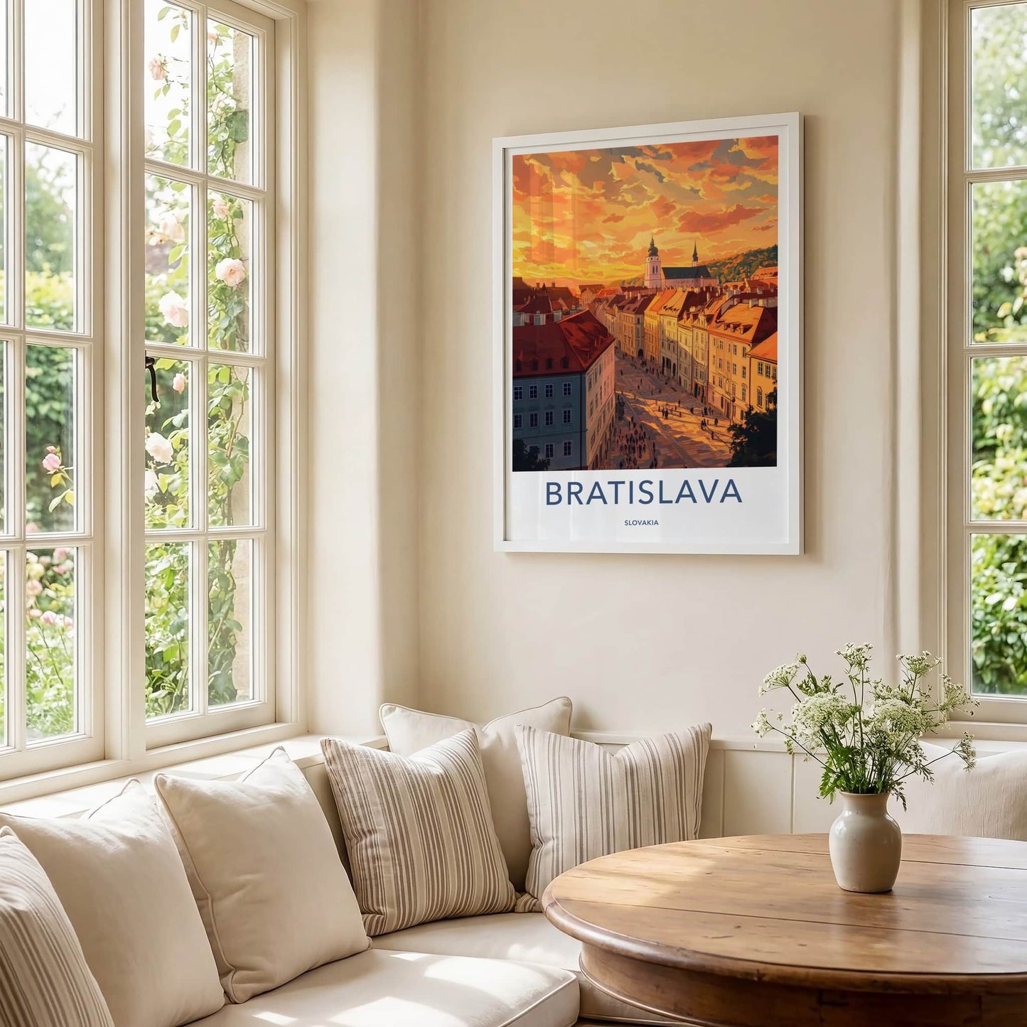Bratislava Poster - Slovakia Travel Art - Sunset City Street Home Decor