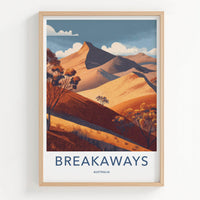 Breakaways Poster - Australia Scenic Art - Outback Sandy Hills Wall Decor