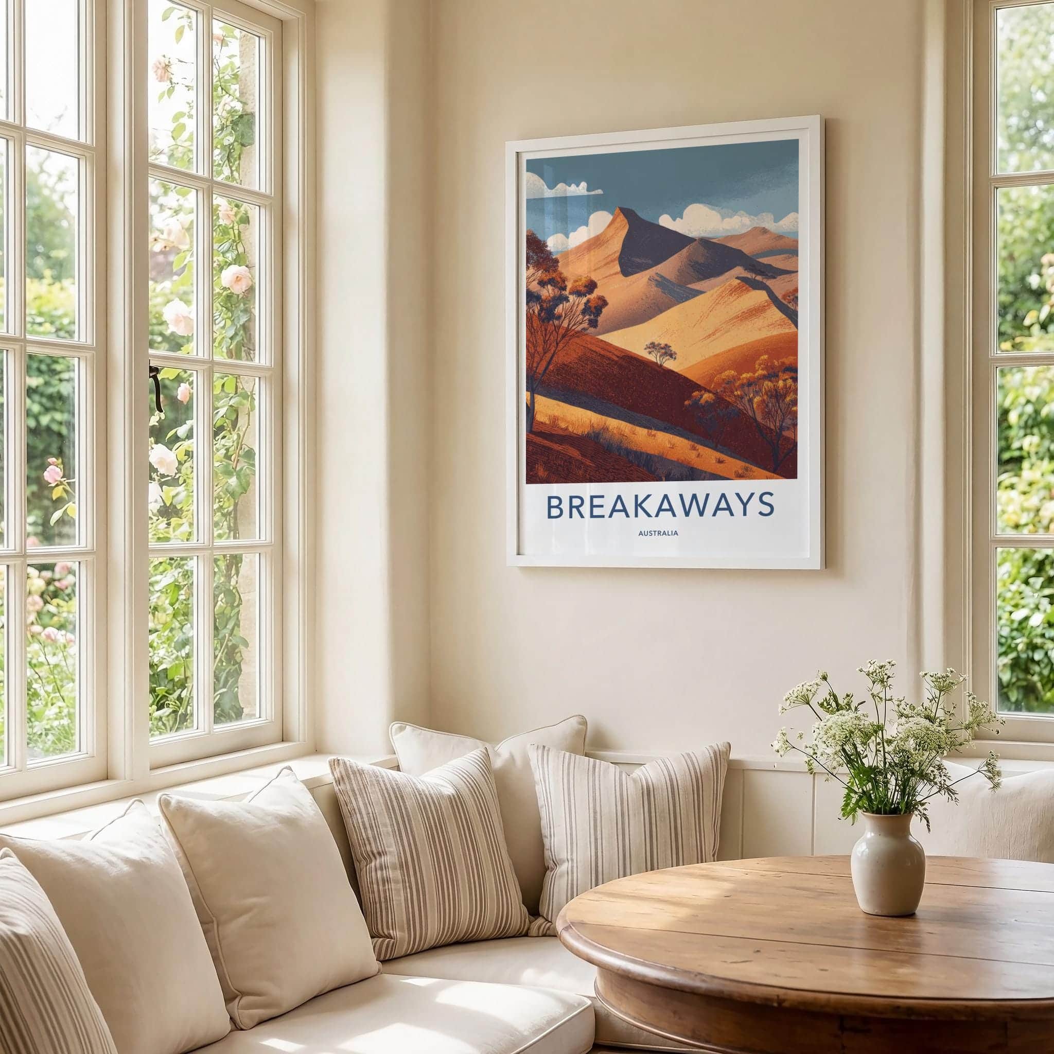 Breakaways Poster - Australia Scenic Art - Outback Sandy Hills Wall Decor