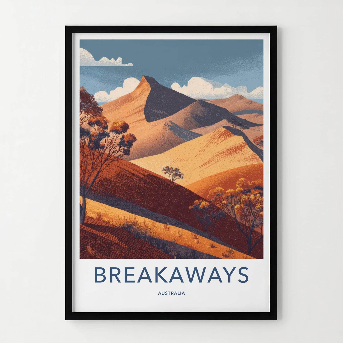 Breakaways Poster - Australia Scenic Art - Outback Sandy Hills Wall Decor