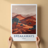 Breakaways Poster - Australia Travel Print - Vibrant dune landscape Wall Decor