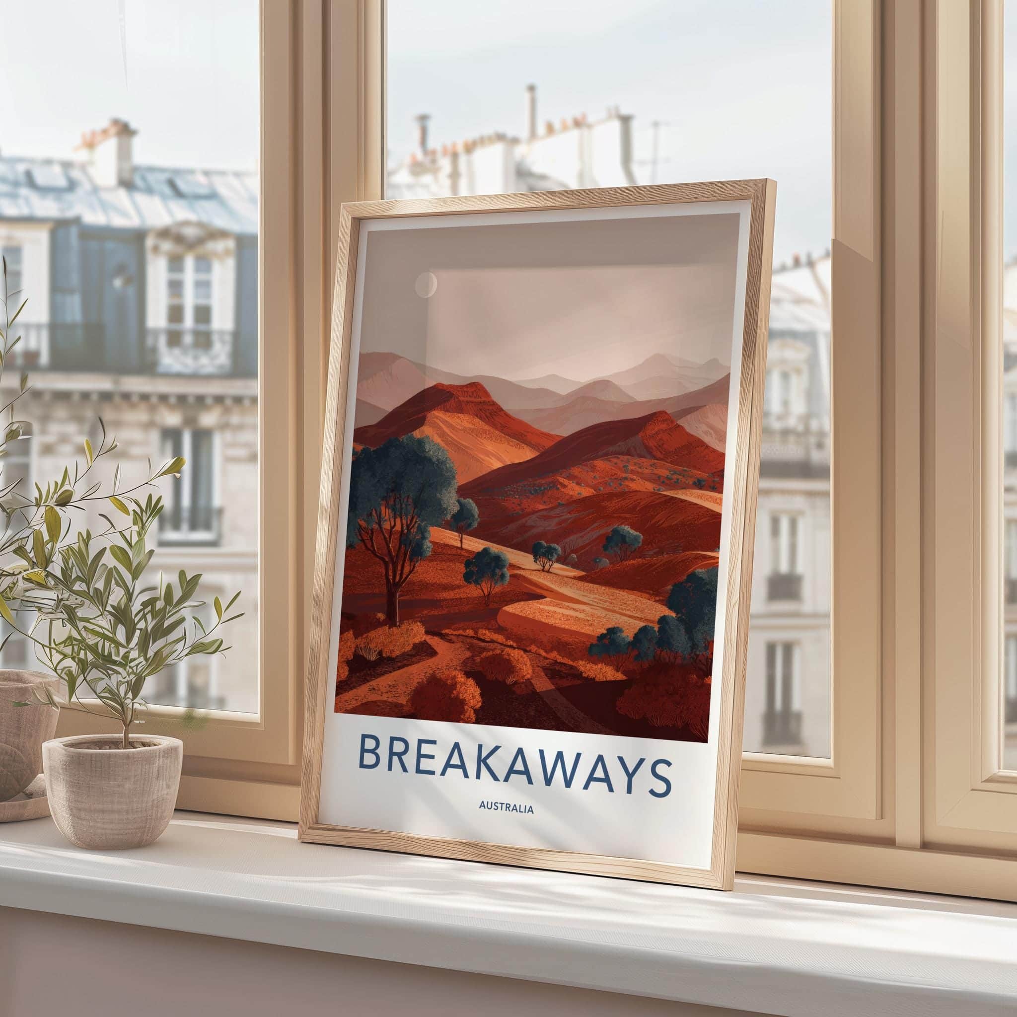 Breakaways Poster - Australia Travel Print - Vibrant dune landscape Wall Decor