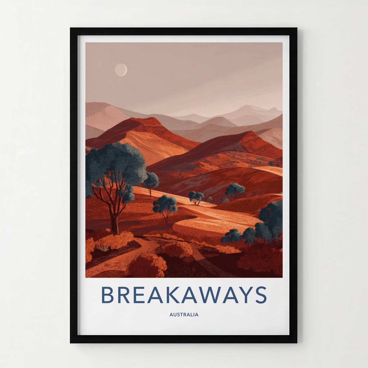 Breakaways Poster - Australia Travel Print - Vibrant dune landscape Wall Decor