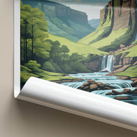 Brecon Beacons Poster - Wales Wall Art - Cliff Waterfall Cascades Home Decor