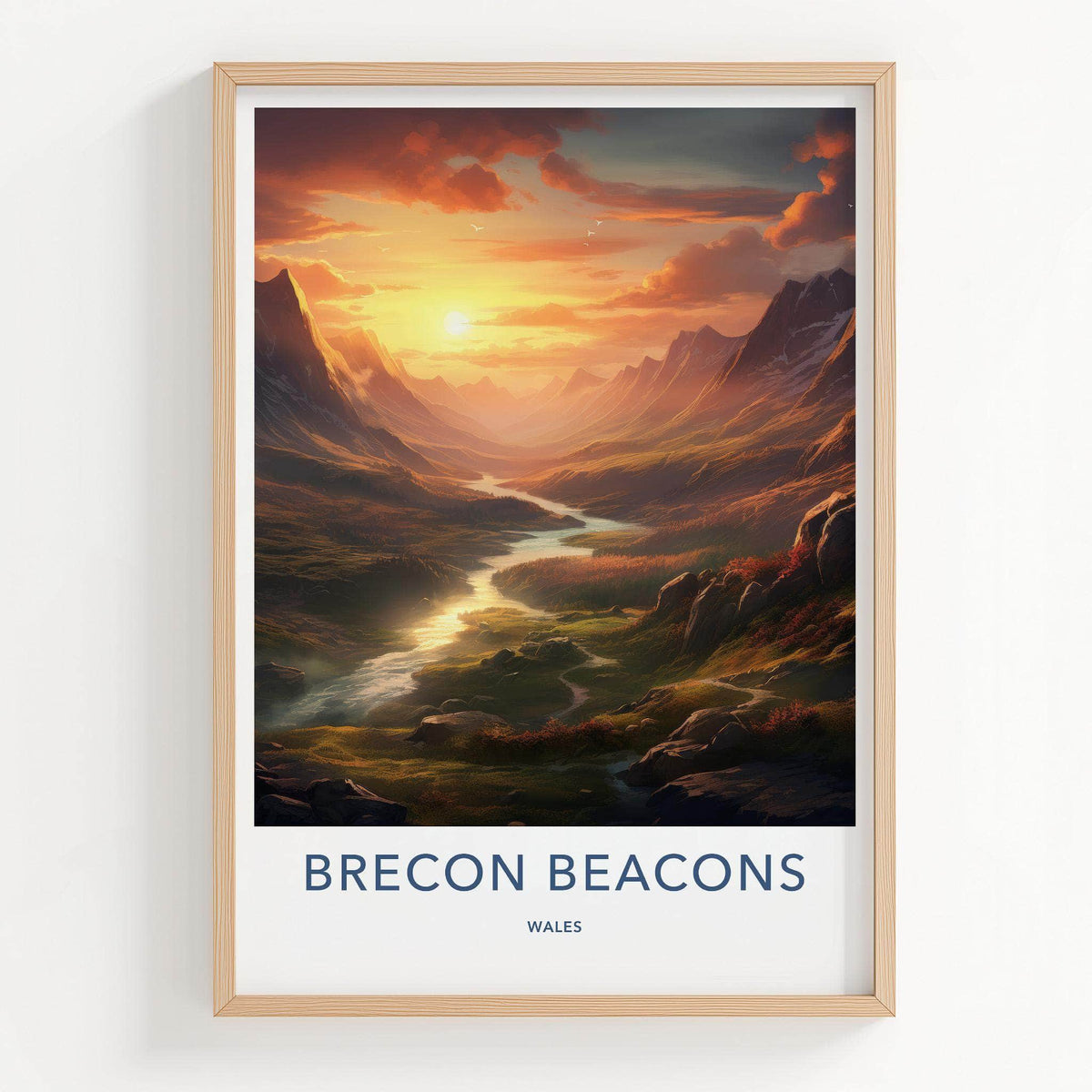 Brecon Beacons Poster - Welsh Mountain Landscape Art Print