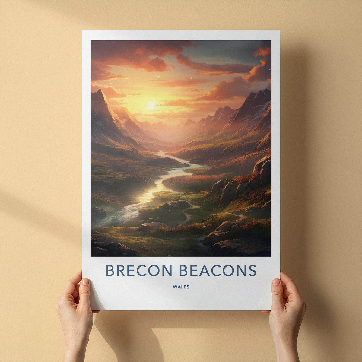 Brecon Beacons Poster - Welsh Mountain Landscape Art Print