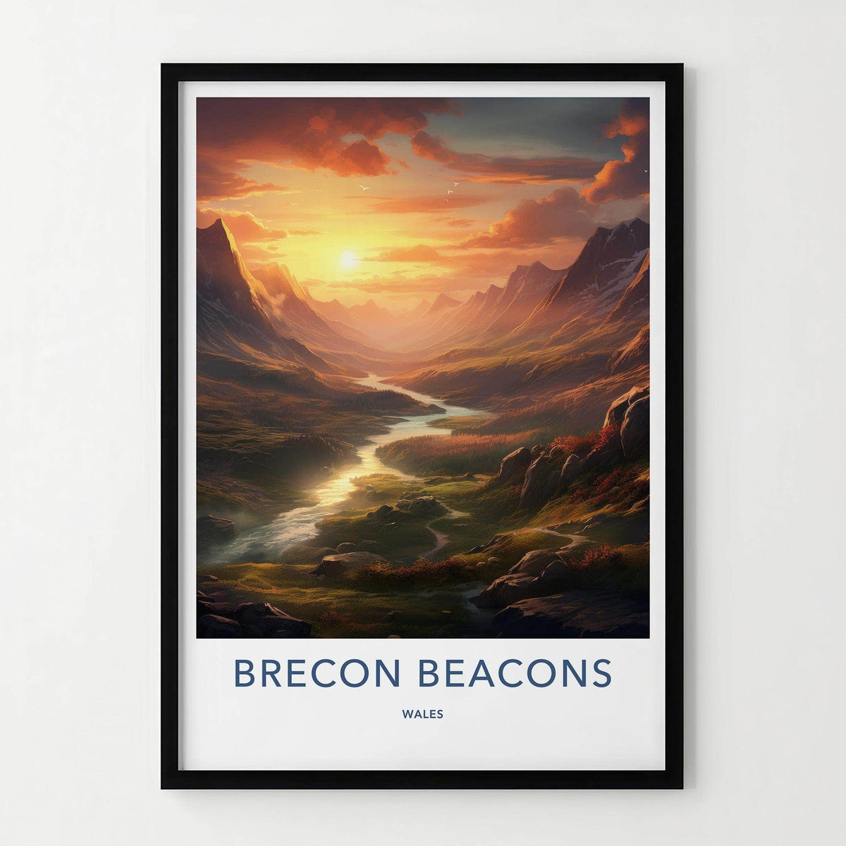 Brecon Beacons Poster - Welsh Mountain Landscape Art Print