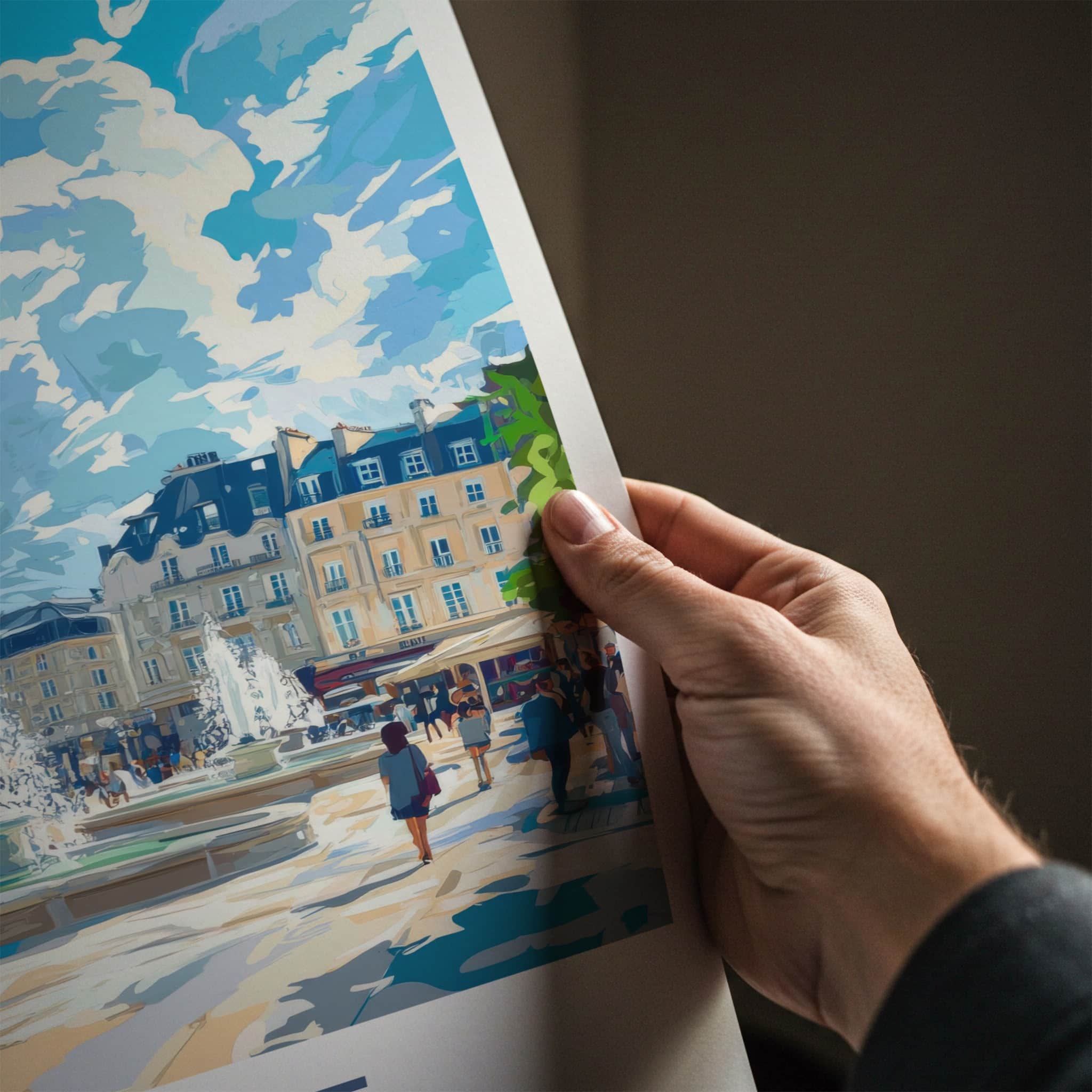 Brest Poster - France Travel Art - Bustling Historic Plaza Home Decor