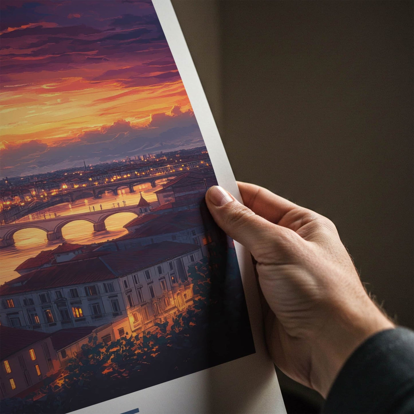Brest Poster - France Travel Art - Dramatic Sunset City Home Decor