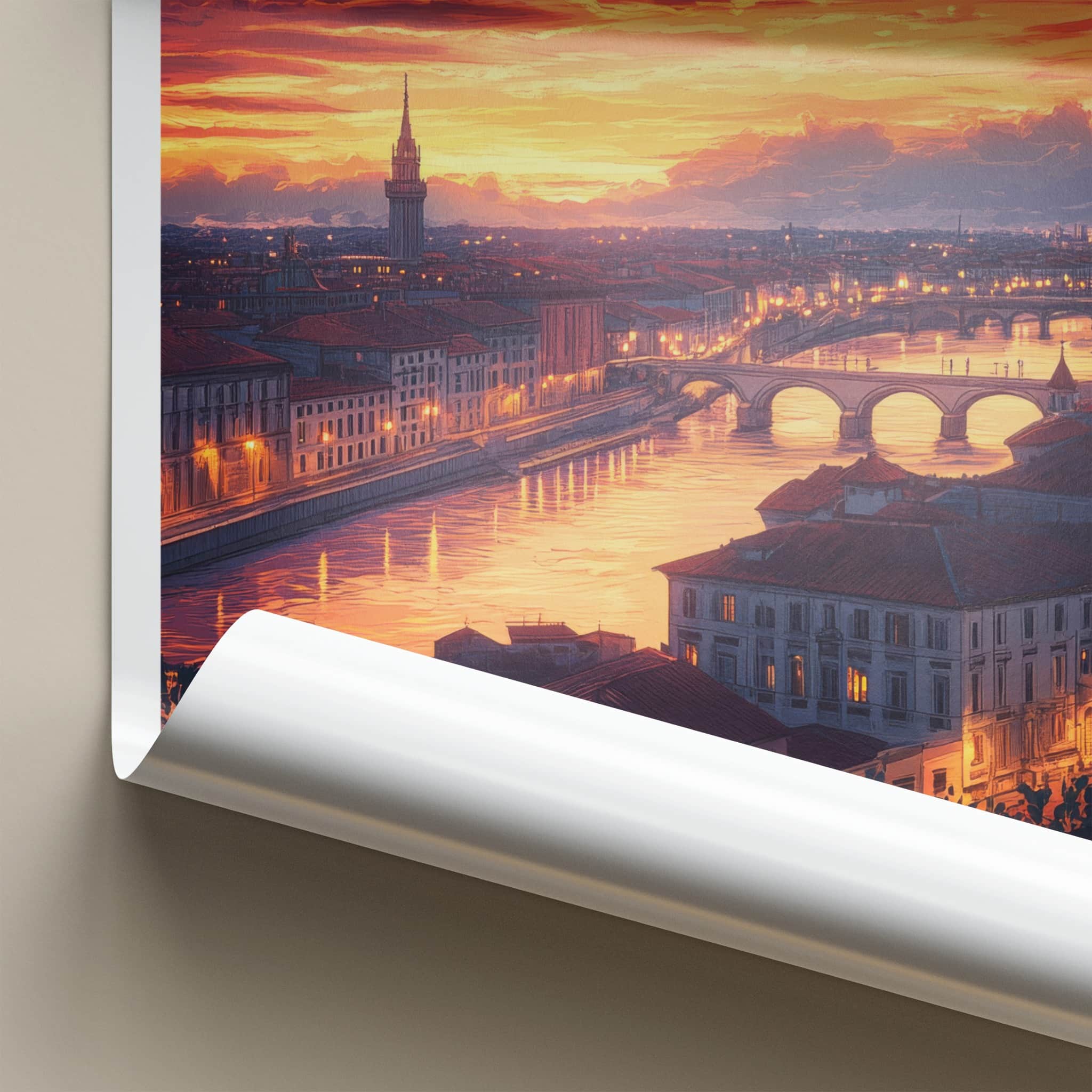 Brest Poster - France Travel Art - Dramatic Sunset City Home Decor