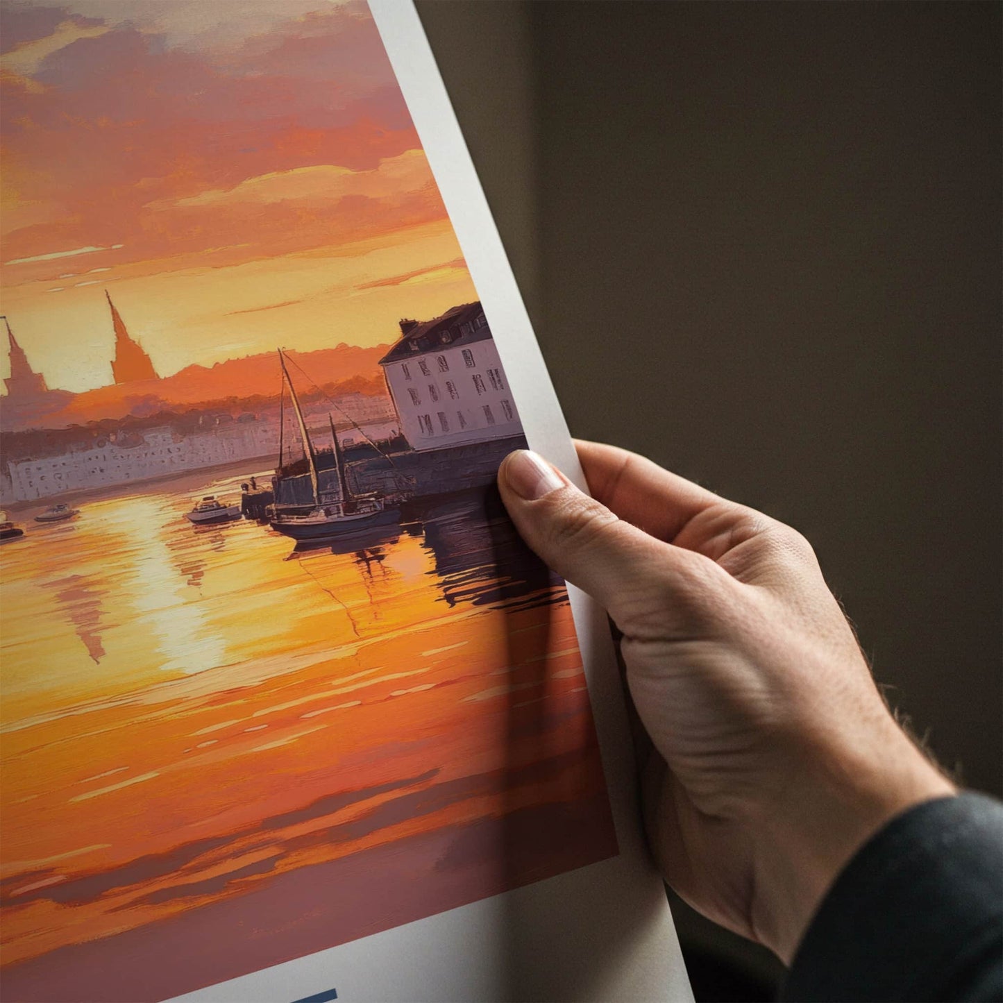 Brest Poster - France Travel Art - Harbor Sunset Reflections Wall Decor
