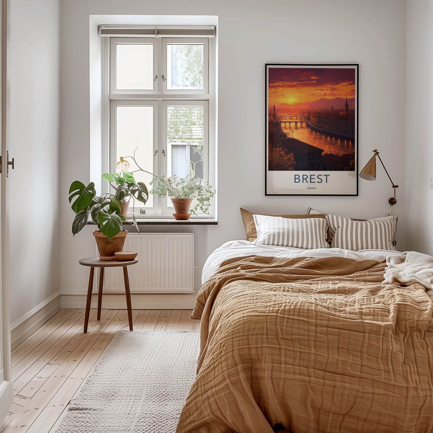 Brest Poster - France Wall Art - Bridges River Sunset Home Decor