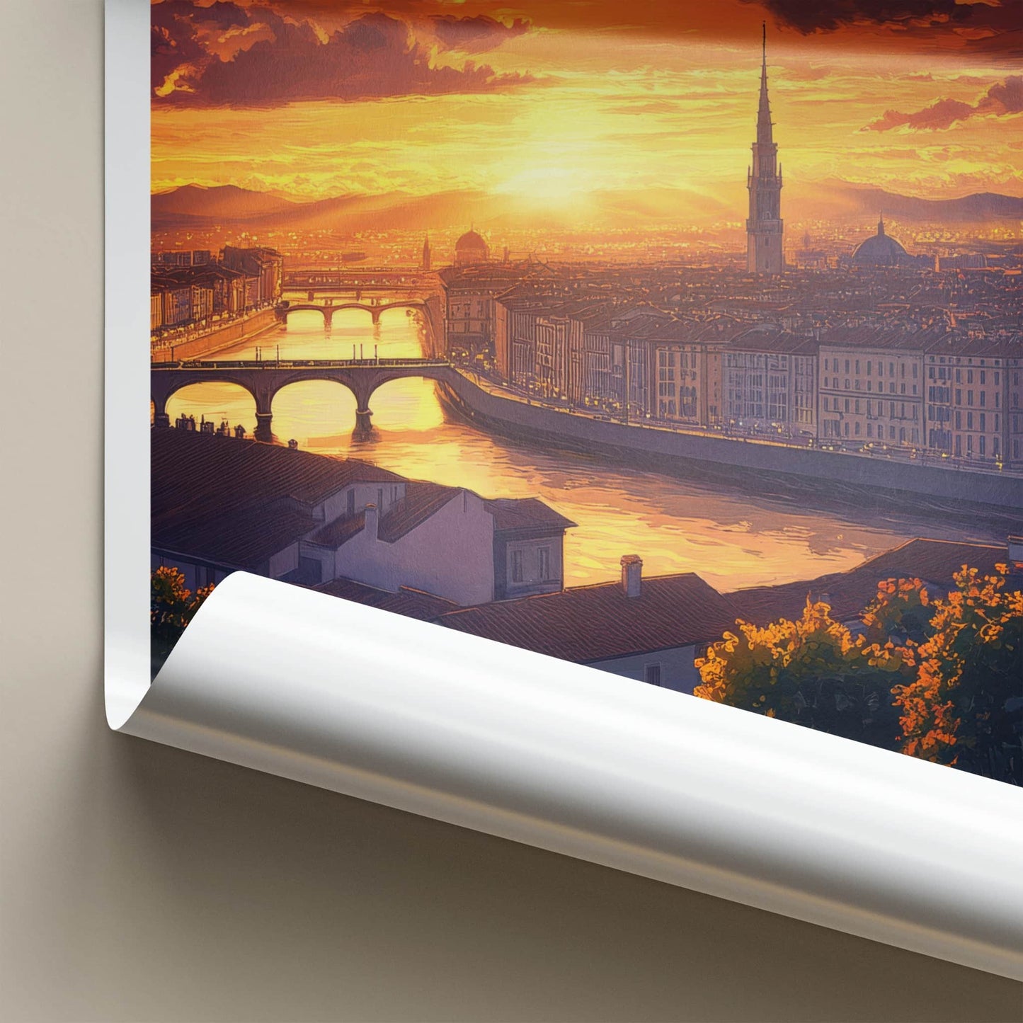 Brest Poster - France Wall Art - Dramatic Sunset City Home Decor