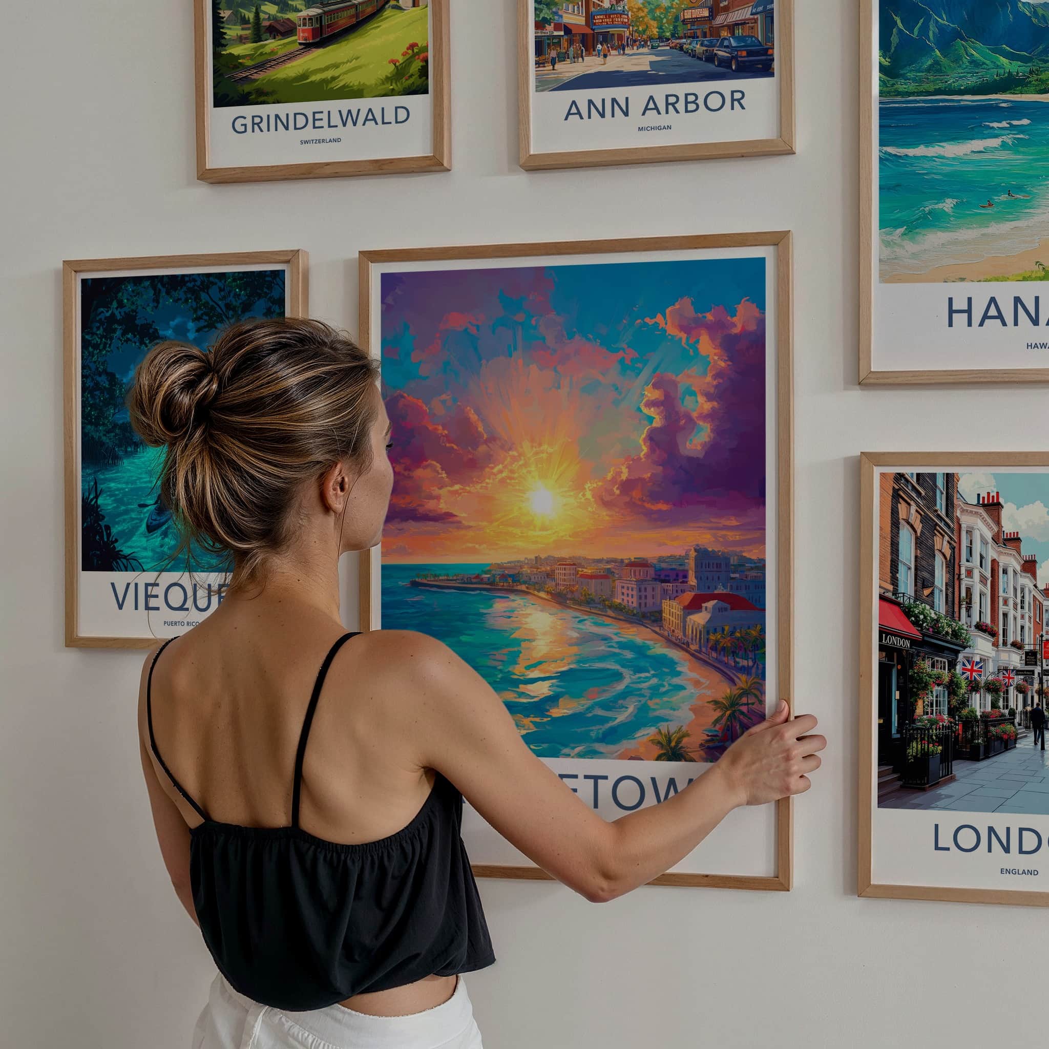 Bridgetown Poster - Barbados Travel Art - Vibrant Coastal Sunset Home Decor