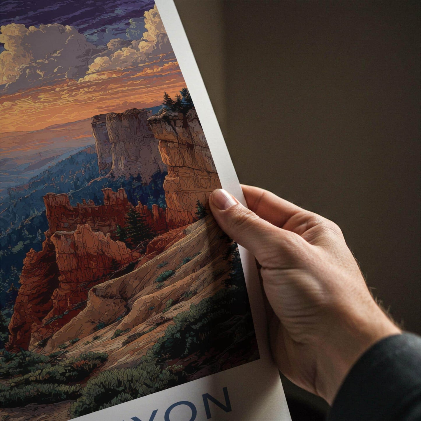 Bryce Canyon Poster - Utah Art Print - Sunset Hoodoo Vista Wall Decor