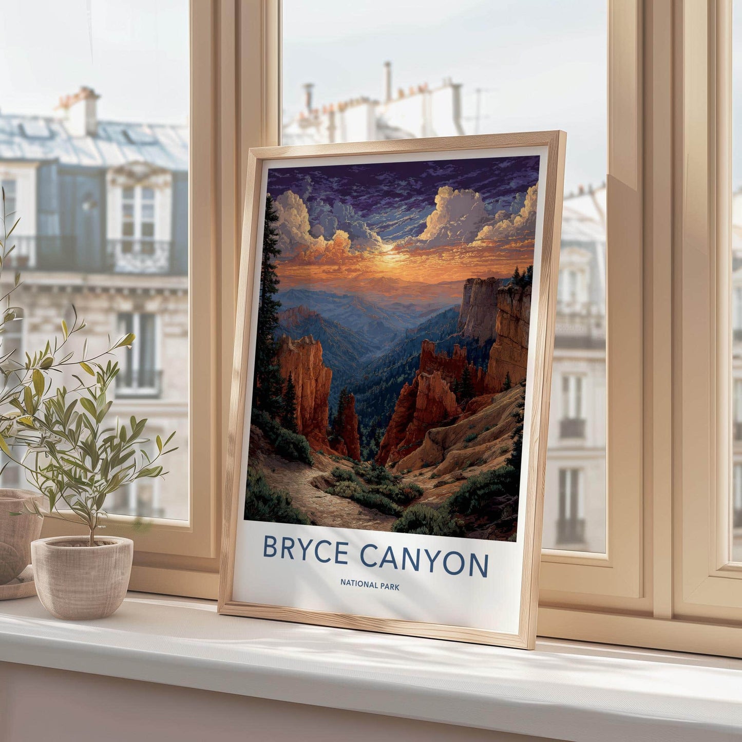 Bryce Canyon Poster - Utah Art Print - Sunset Hoodoo Vista Wall Decor