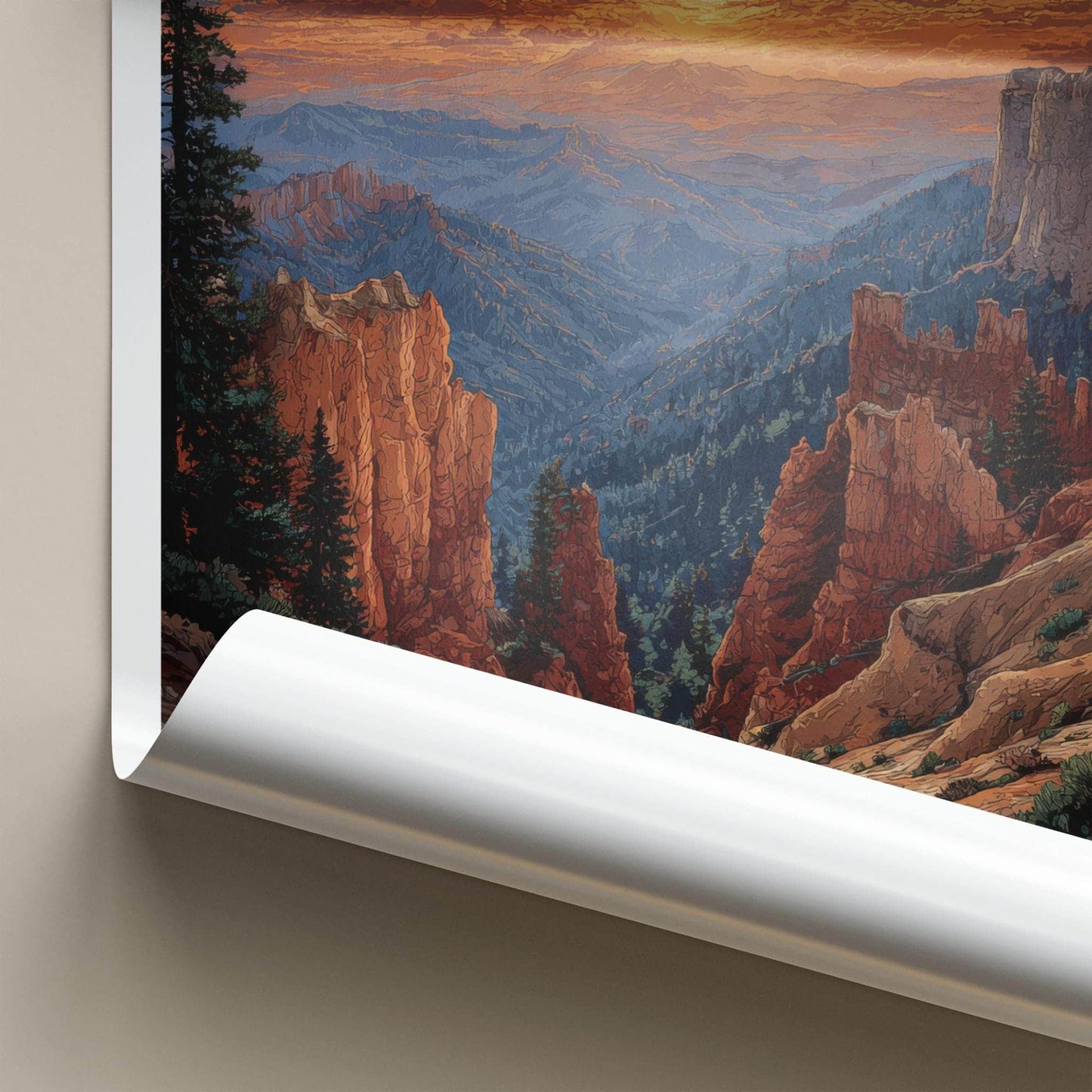 Bryce Canyon Poster - Utah Art Print - Sunset Hoodoo Vista Wall Decor