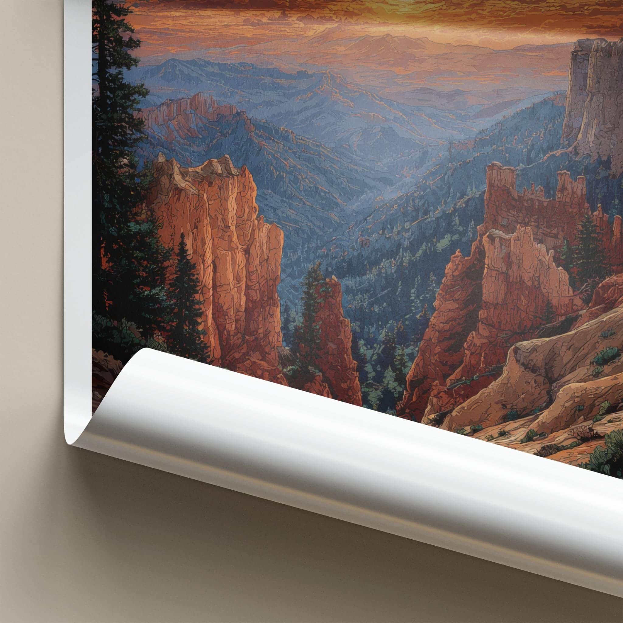 Bryce Canyon Poster - Utah Art Print - Sunset Hoodoo Vista Wall Decor