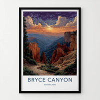 Bryce Canyon Poster - Utah Art Print - Sunset Hoodoo Vista Wall Decor
