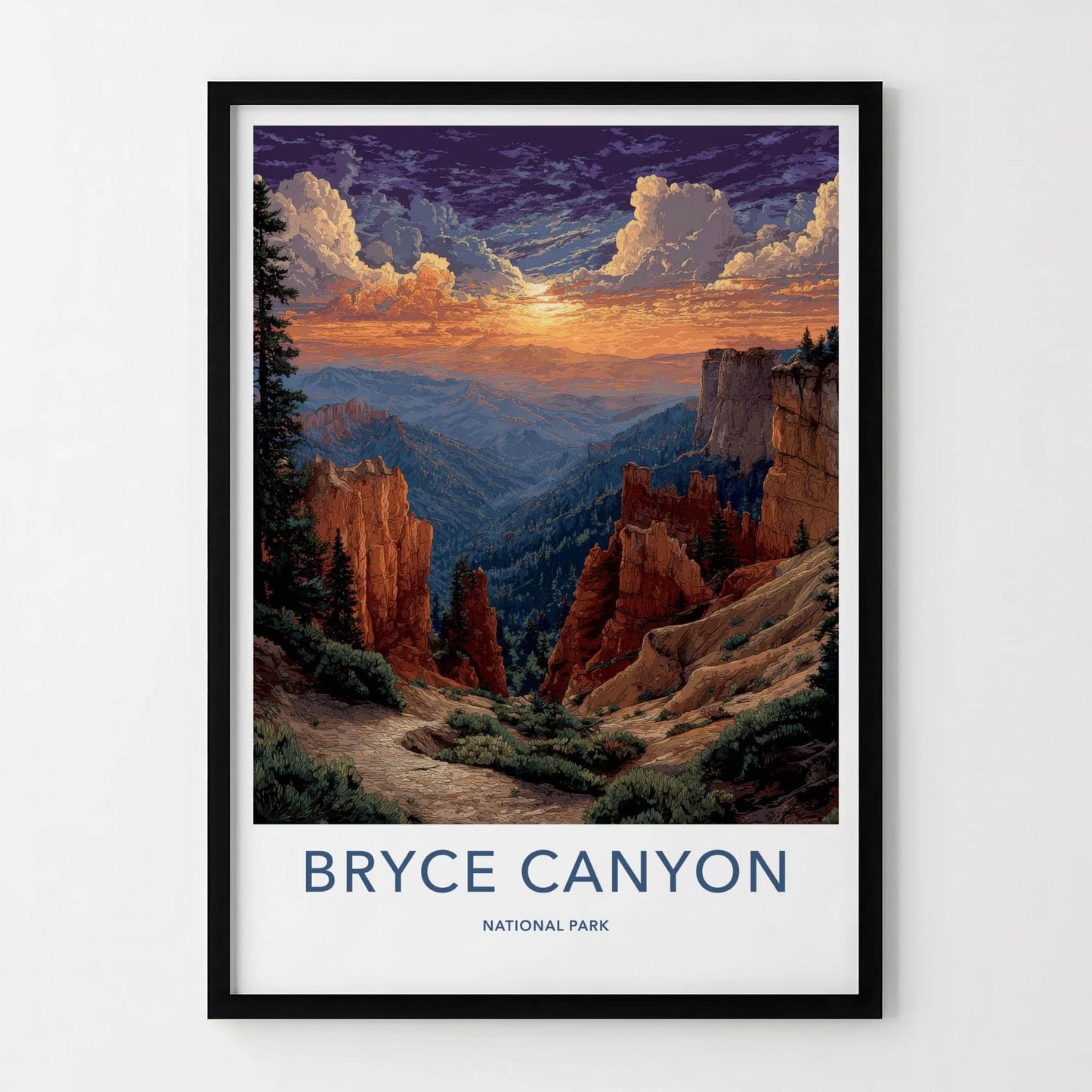 Bryce Canyon Poster - Utah Art Print - Sunset Hoodoo Vista Wall Decor