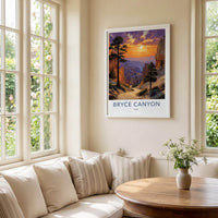 Bryce Canyon Poster - Utah Scenic Art - Sunset Hoodoo View Wall Decor