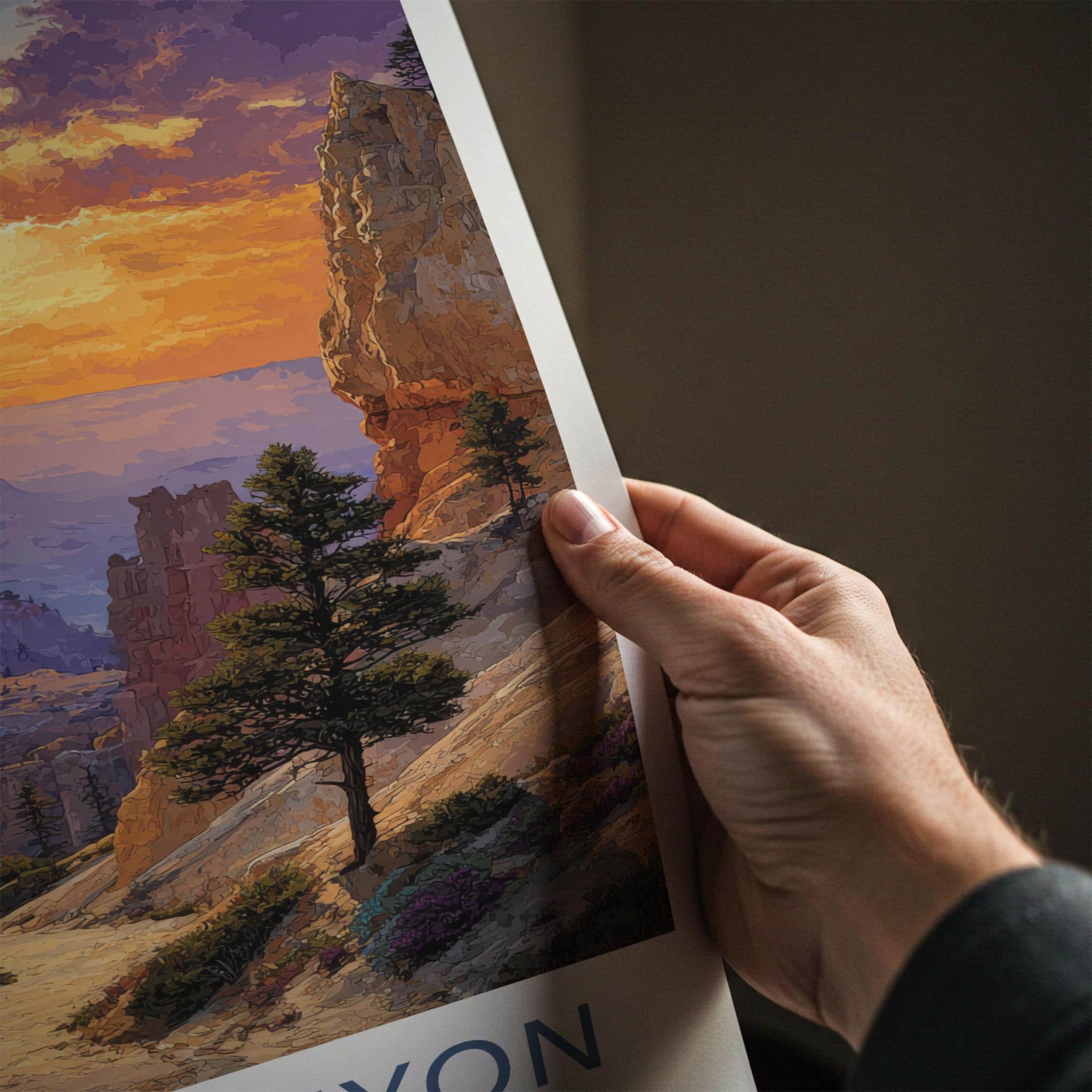 Bryce Canyon Poster - Utah Scenic Art - Sunset Hoodoo View Wall Decor