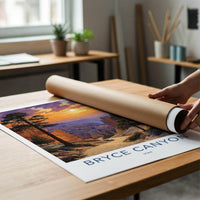 Bryce Canyon Poster - Utah Scenic Art - Sunset Hoodoo View Wall Decor