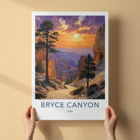 Bryce Canyon Poster - Utah Scenic Art - Sunset Hoodoo View Wall Decor