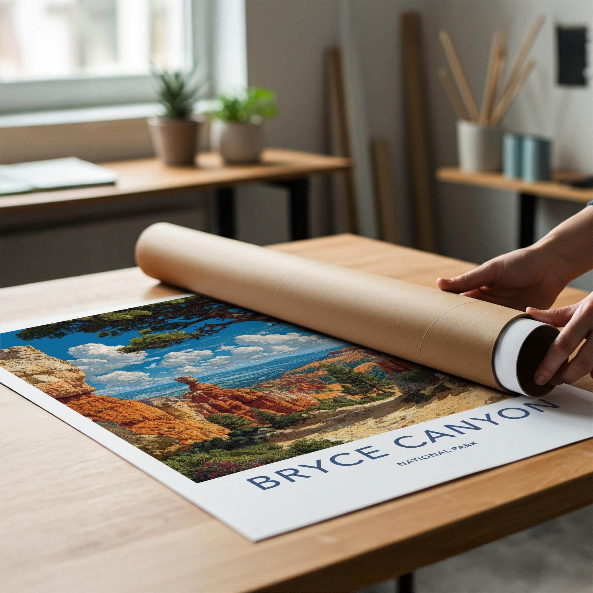 Bryce Canyon Poster - Utah Scenic Art - Vibrant Hoodoo Vista Home Decor