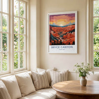 Bryce Canyon Poster - Utah Travel Art - Canyon Sunset Hoodoos Home Decor