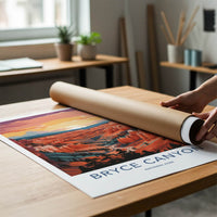 Bryce Canyon Poster - Utah Travel Art - Canyon Sunset Hoodoos Home Decor