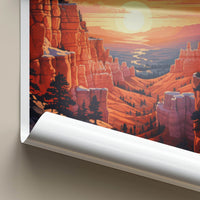 Bryce Canyon Poster - Utah Travel Art - Vibrant Sunset Canyon Home Decor