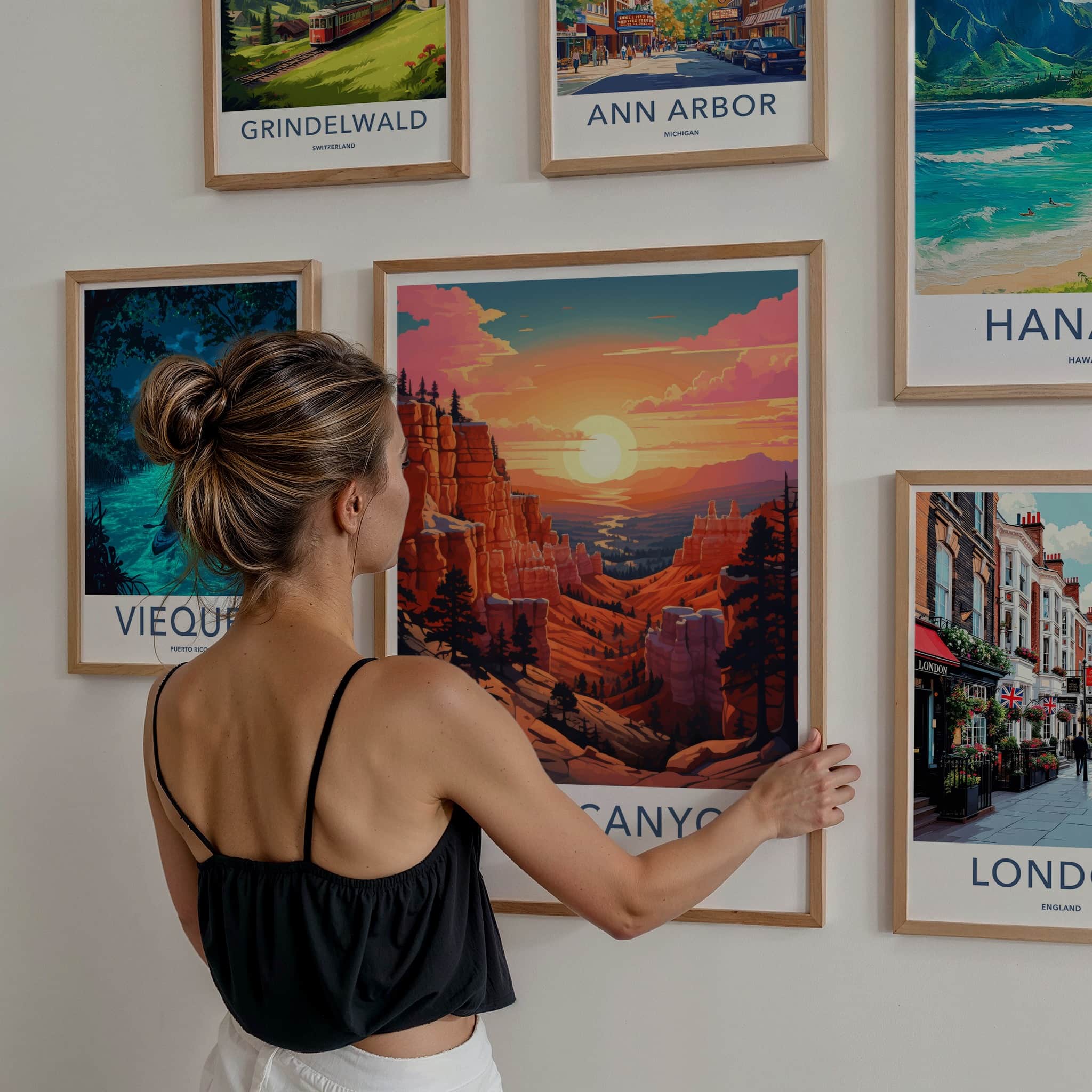 Bryce Canyon Poster - Utah Travel Art - Vibrant Sunset Canyon Home Decor
