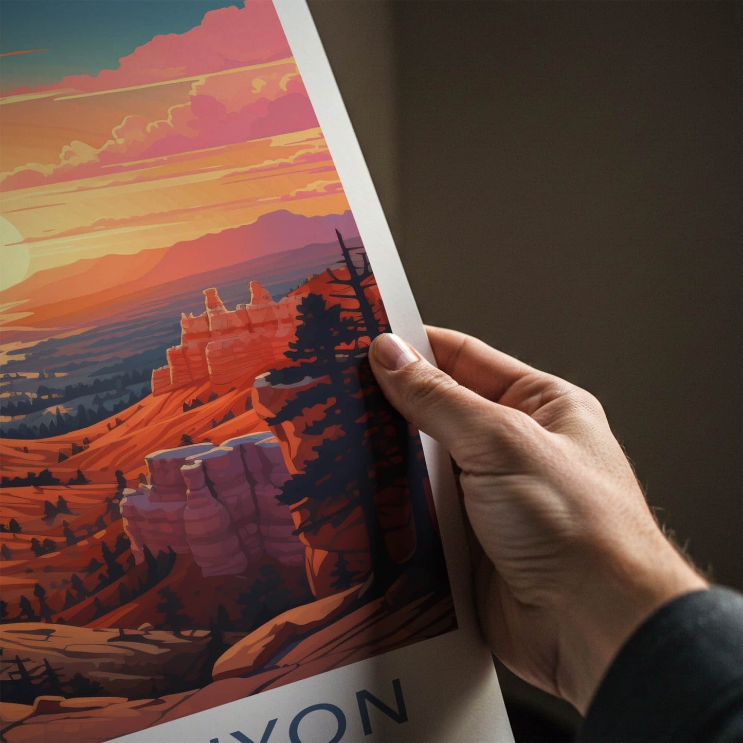 Bryce Canyon Poster - Utah Travel Art - Vibrant Sunset Canyon Home Decor