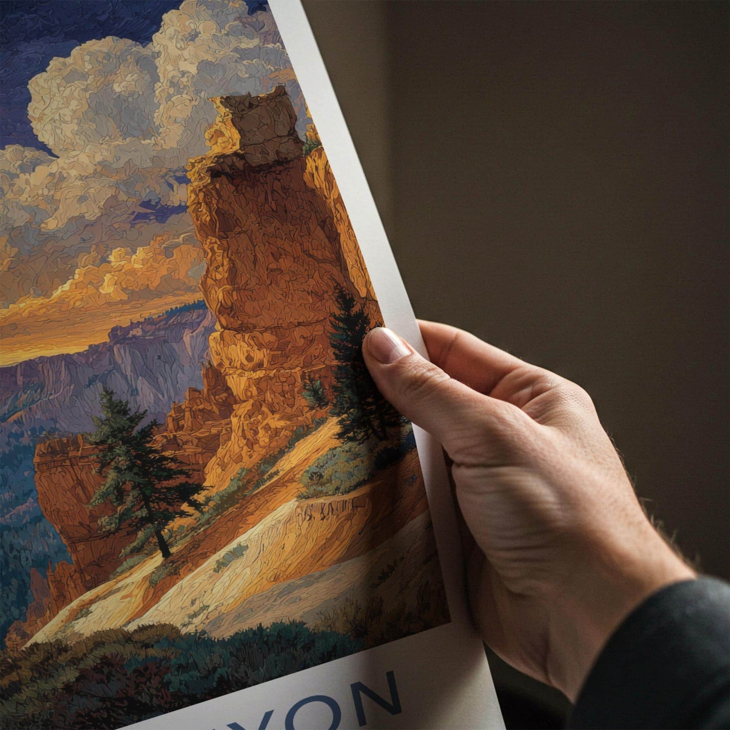 Bryce Canyon Poster - Utah Wall Art - Canyon Sunset Moon Home Decor